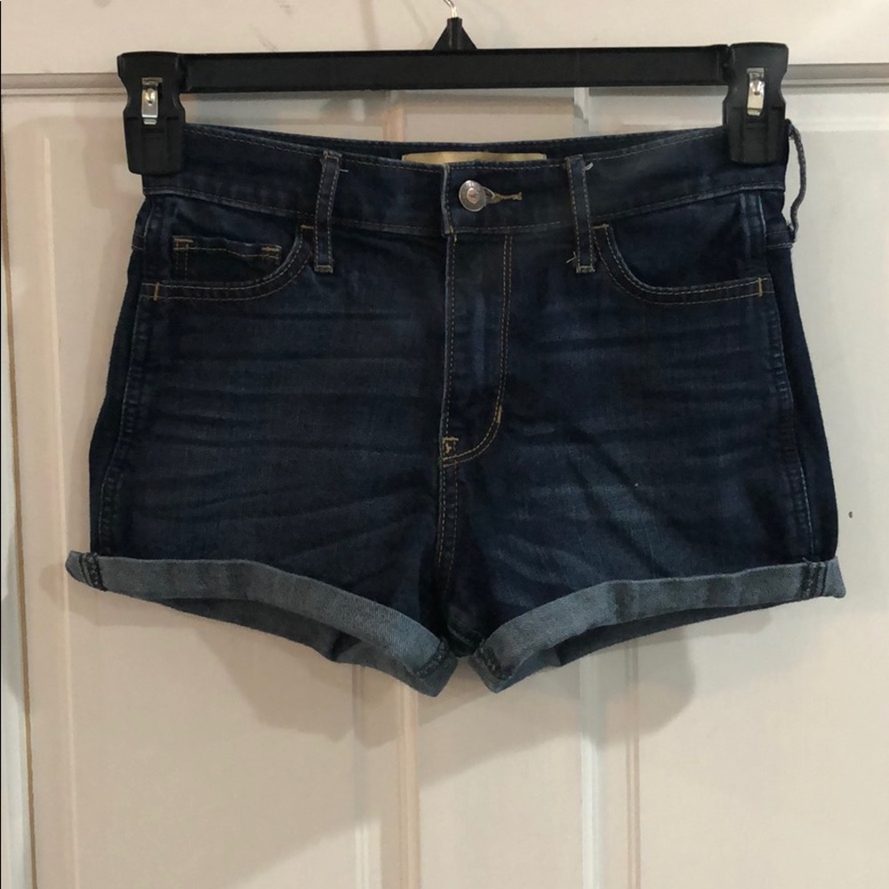 Dark wash, high rise shorts
